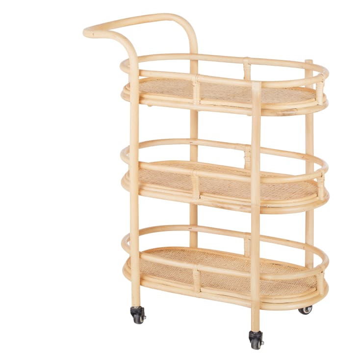 Maisons Du Monde GALADRIEL - Mesa Auxiliar De Ratán Con Ruedas