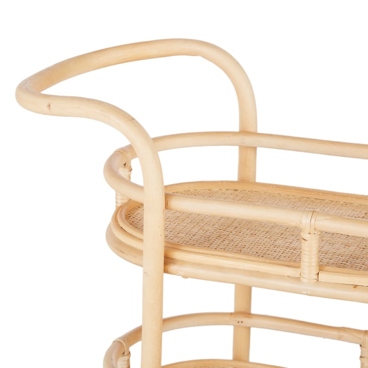 Maisons Du Monde GALADRIEL - Mesa Auxiliar De Ratán Con Ruedas