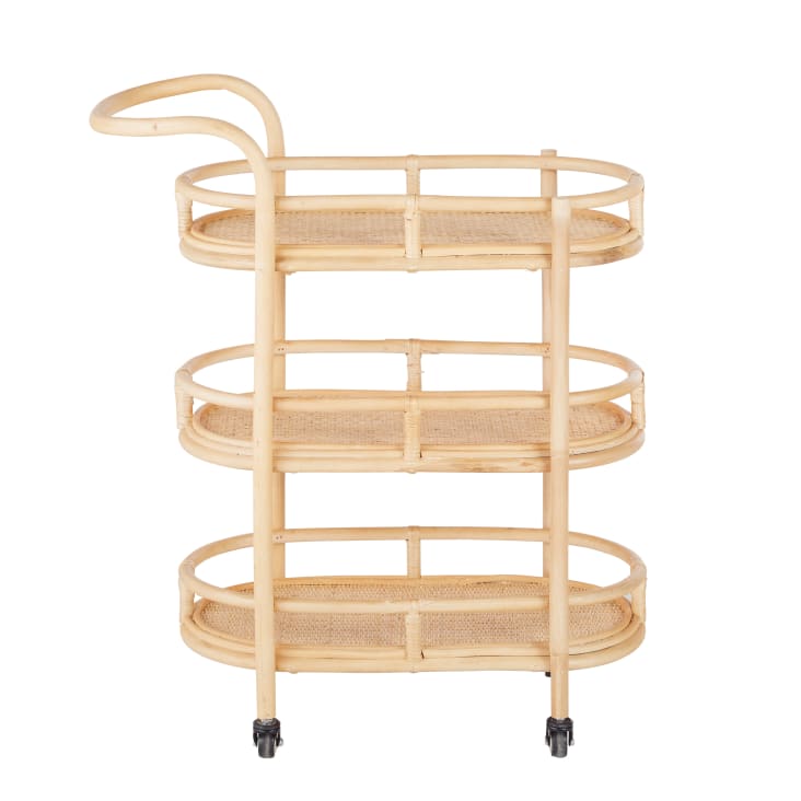 Maisons du Monde GALADRIEL - Mesa auxiliar de ratán con ruedas