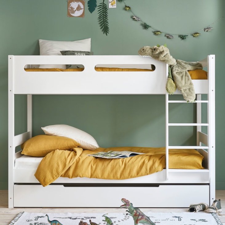 Maisons Du Monde Galaxy - Cajón Para Literas 90x190 Blanco Con Ruedas