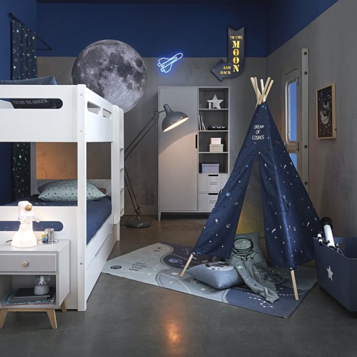 Maisons Du Monde Galaxy - Cajón Para Literas 90x190 Blanco Con Ruedas