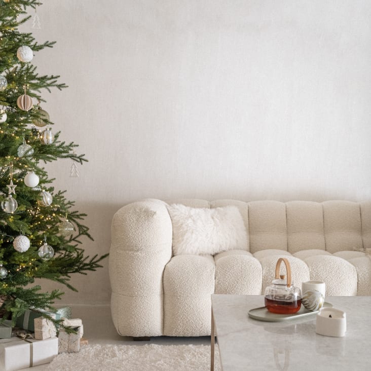 Maisons Du Monde GALSHAR - Cojín De Pelo Sintético Color Crudo 50 X 30