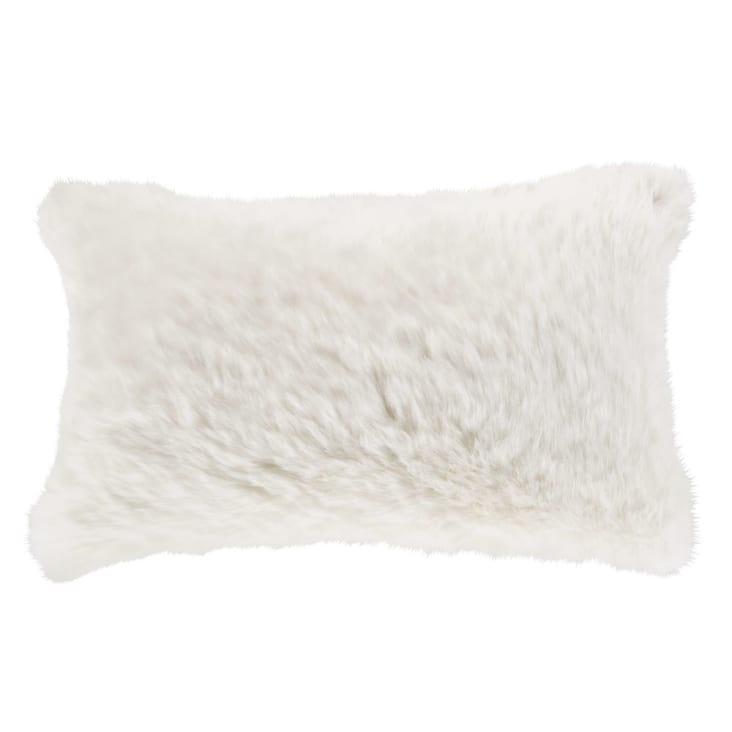 Maisons du Monde GALSHAR - Cojín de pelo sintético color crudo 50 x 30