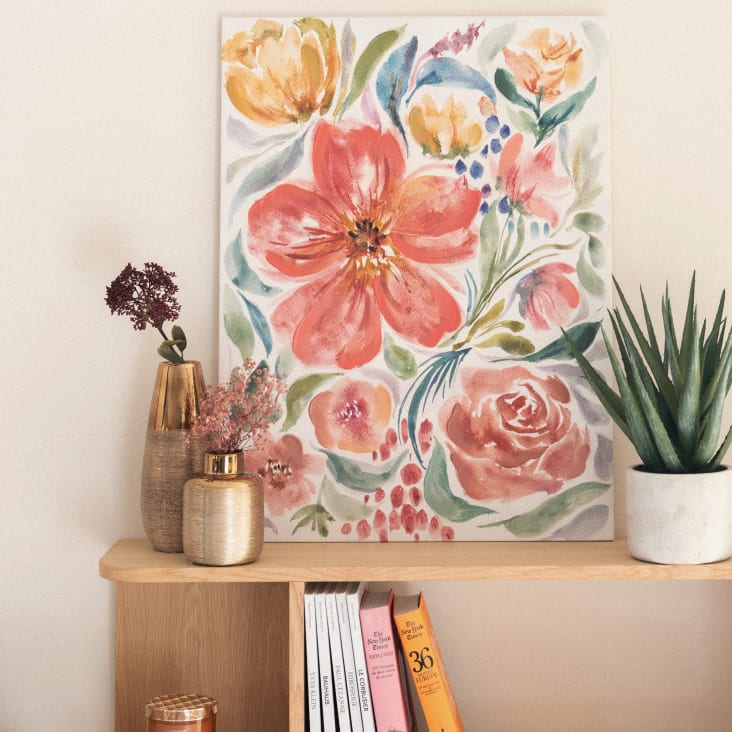 Maisons Du Monde Galway - Cuadro De Flores Multicolores De 60x80 Cm