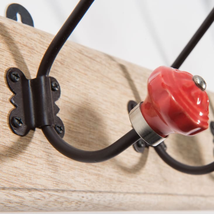 Maisons Du Monde Gariottes - Colgador De Mango Con 4 Ganchos De Metal Y Cerámica