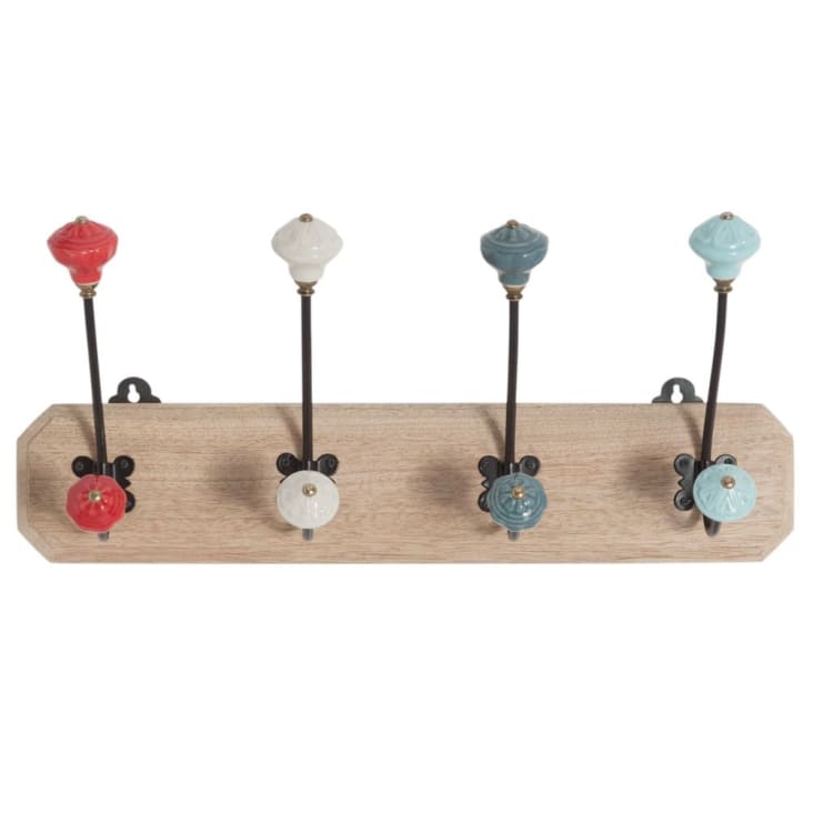 Maisons du Monde Gariottes - Colgador de mango con 4 ganchos de metal y cerámica