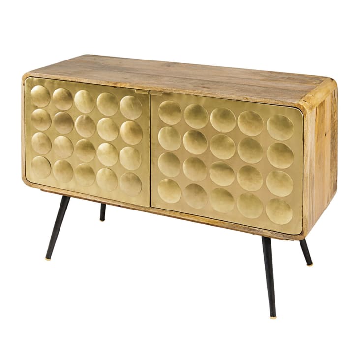 Maisons Du Monde Gatsby - Aparador Con 2 Puertas De Metal Con Efecto Dorado