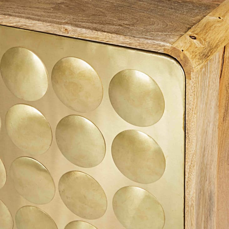 Maisons Du Monde Gatsby - Aparador Con 2 Puertas De Metal Con Efecto Dorado