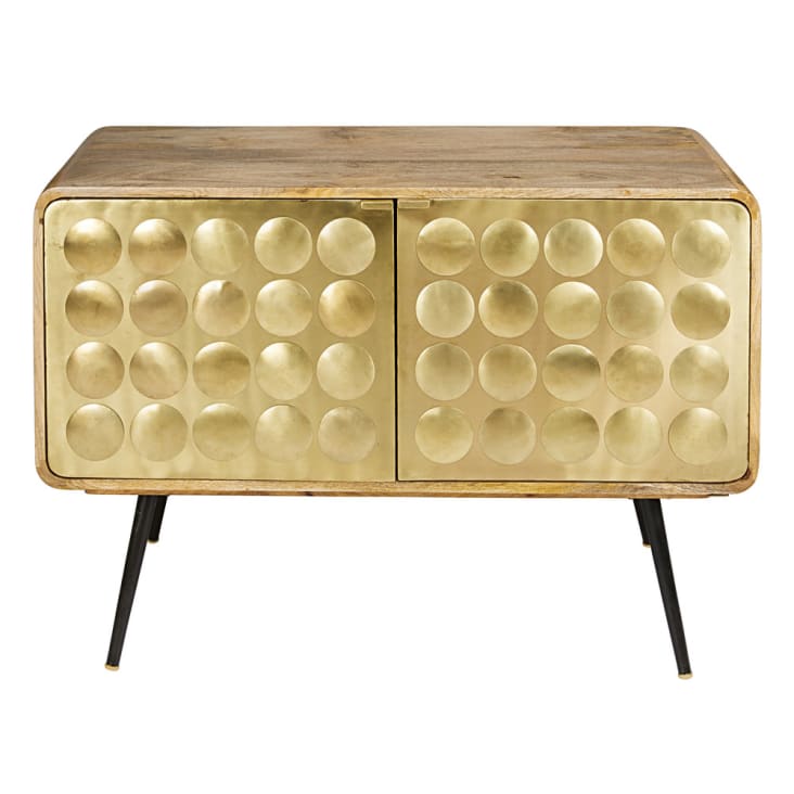 Maisons du Monde Gatsby - Aparador con 2 puertas de metal con efecto dorado
