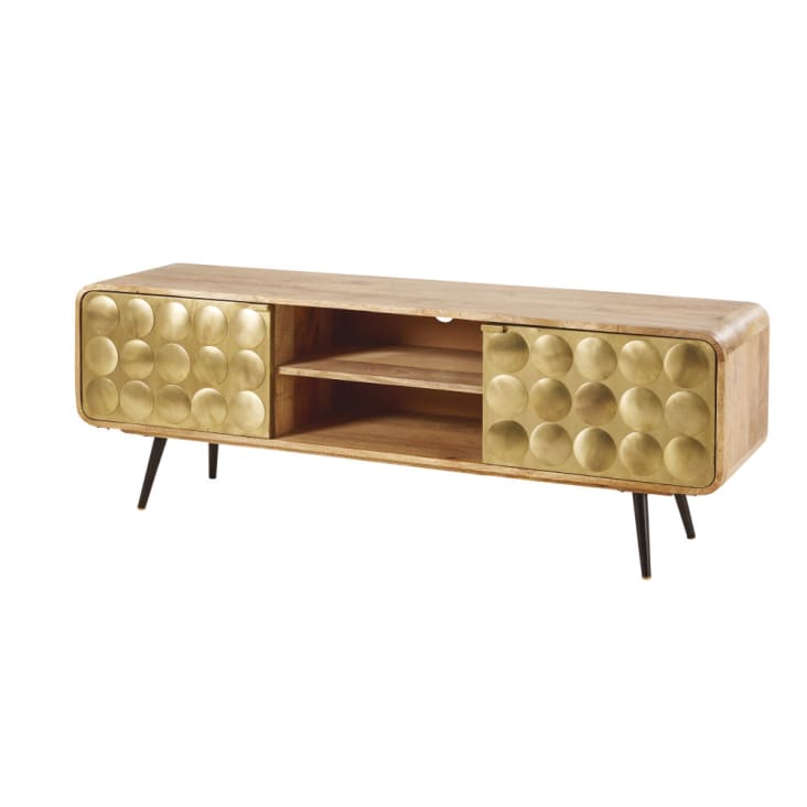 Maisons Du Monde Gatsby - Mueble De TV Con 2 Puertas Vintage De Mango Macizo