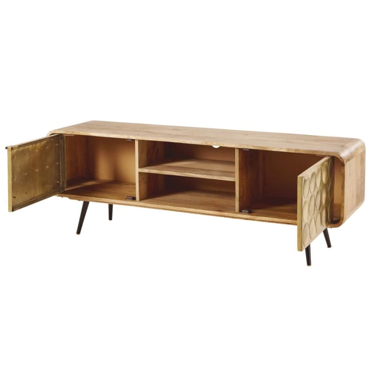 Maisons Du Monde Gatsby - Mueble De TV Con 2 Puertas Vintage De Mango Macizo