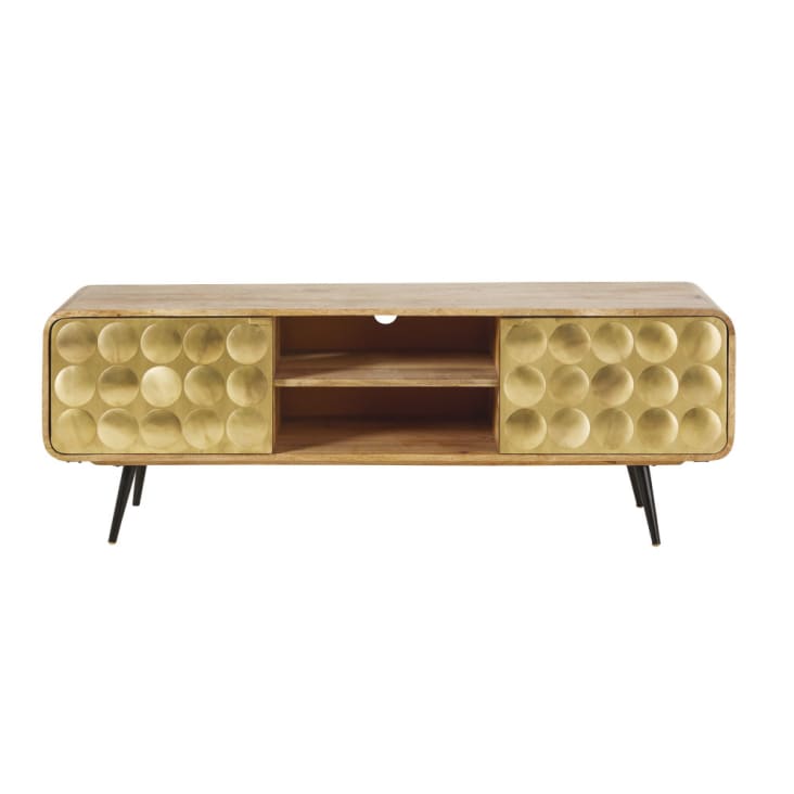 Maisons du Monde Gatsby - Mueble de TV con 2 puertas vintage de mango macizo