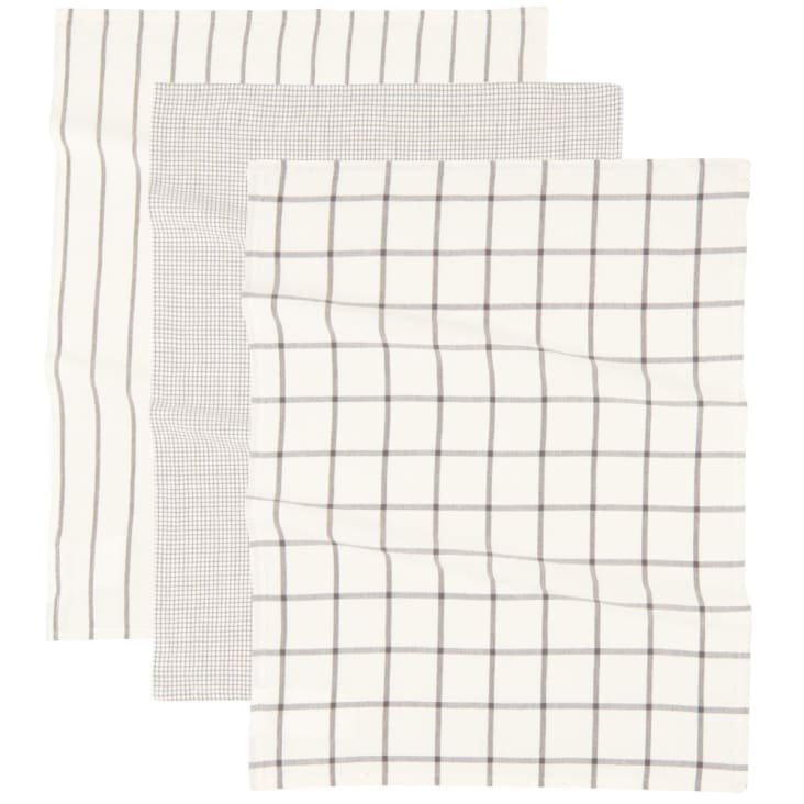 Maisons Du Monde GEO - Paños De Cocina De Algodón Orgánico Con Motivos Gráficos Negros Y Blancos 50 X 70