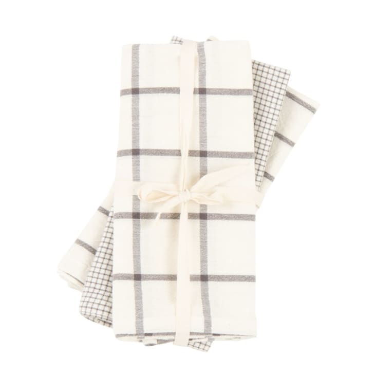 Maisons du Monde GEO - Paños de cocina de algodón orgánico con motivos gráficos negros y blancos 50 x 70