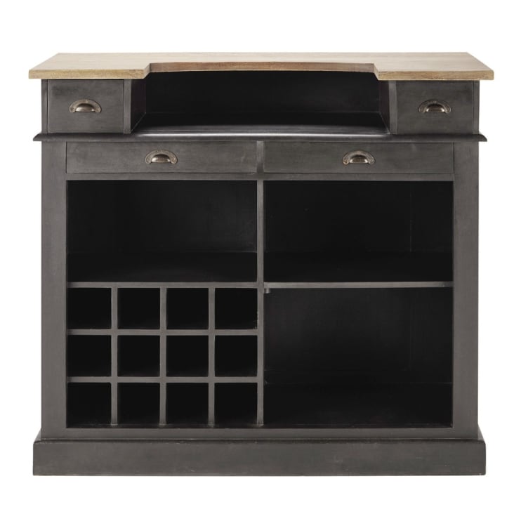 Maisons Du Monde Germain - Mueble Bar 4 Cajones Gris Carbón