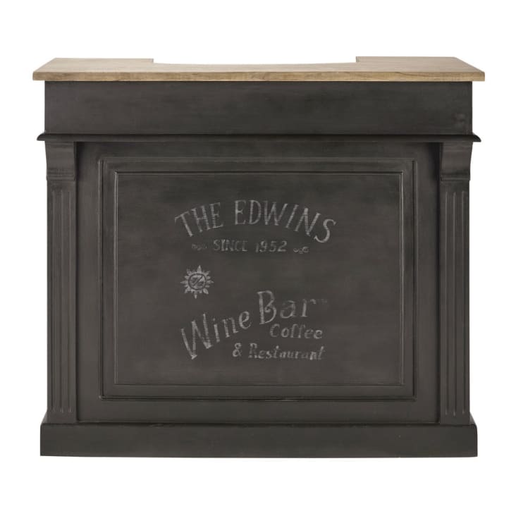 Maisons du Monde Germain - Mueble bar 4 cajones gris carbón