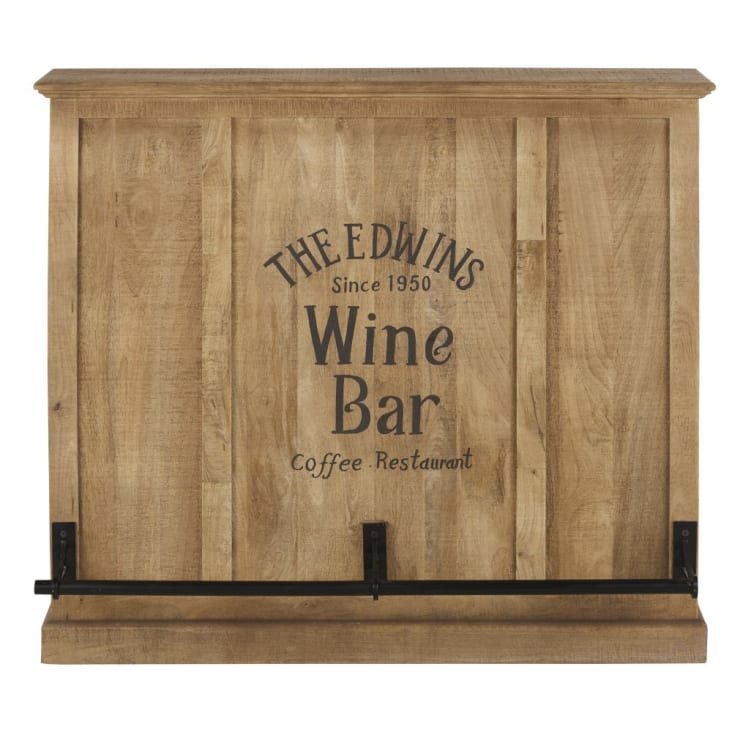 Maisons du Monde Germain - Mueble bar con 1 puerta de mango macizo y metal negro