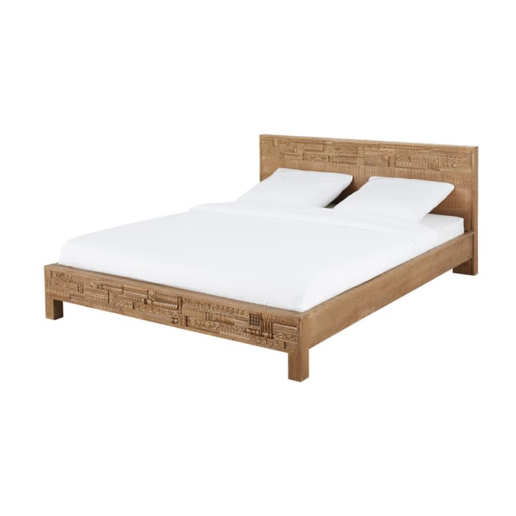 Maisons Du Monde Ghada - Cama De 160 × 200 De Mango Macizo Tallado A Mano