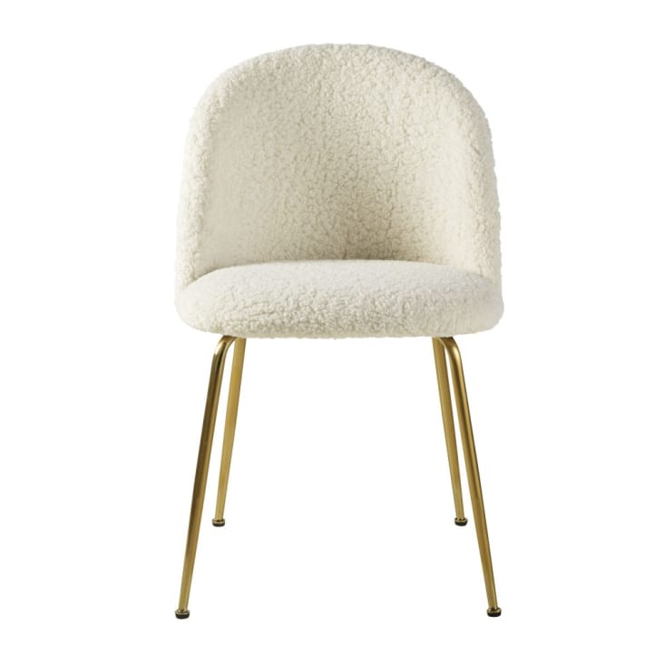 Maisons Du Monde Ginette - Silla De Rizo Blanco Y Acero Cromado Dorado