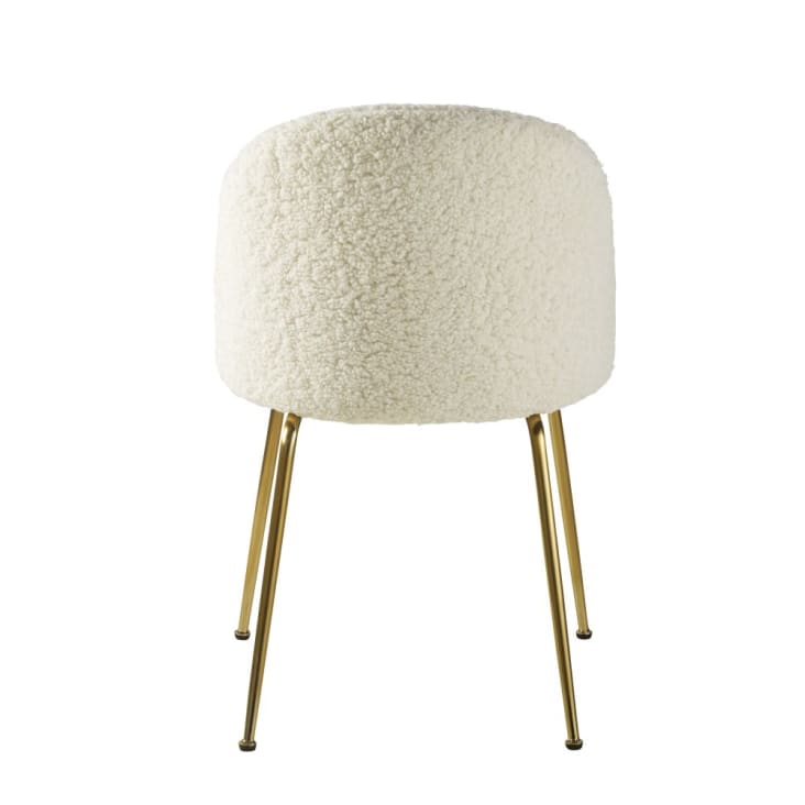 Maisons Du Monde Ginette - Silla De Rizo Blanco Y Acero Cromado Dorado