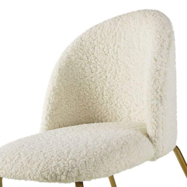 Maisons Du Monde Ginette - Silla De Rizo Blanco Y Acero Cromado Dorado