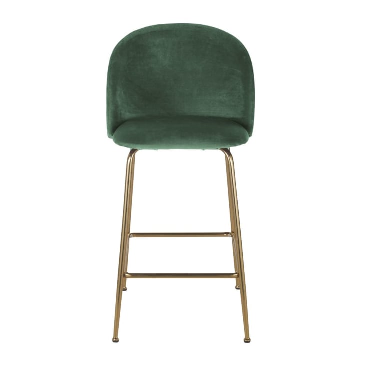 Maisons Du Monde Ginette - Silla De Terciopelo Verde Bosque Para Isla Central H65