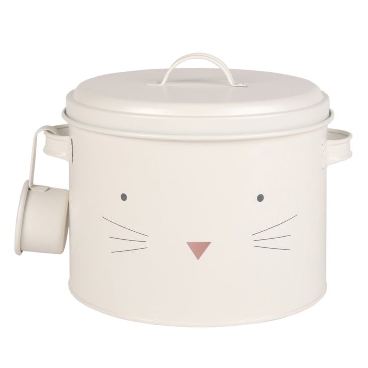 Maisons du Monde GIRLY - Recipiente para comida de gato de metal blanco