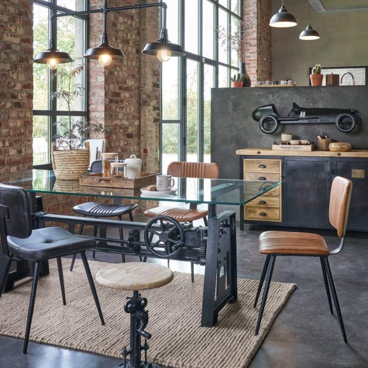 Maisons Du Monde GLASGOW - Decoración De Pared Con Coche De Metal Negro 119 X 35