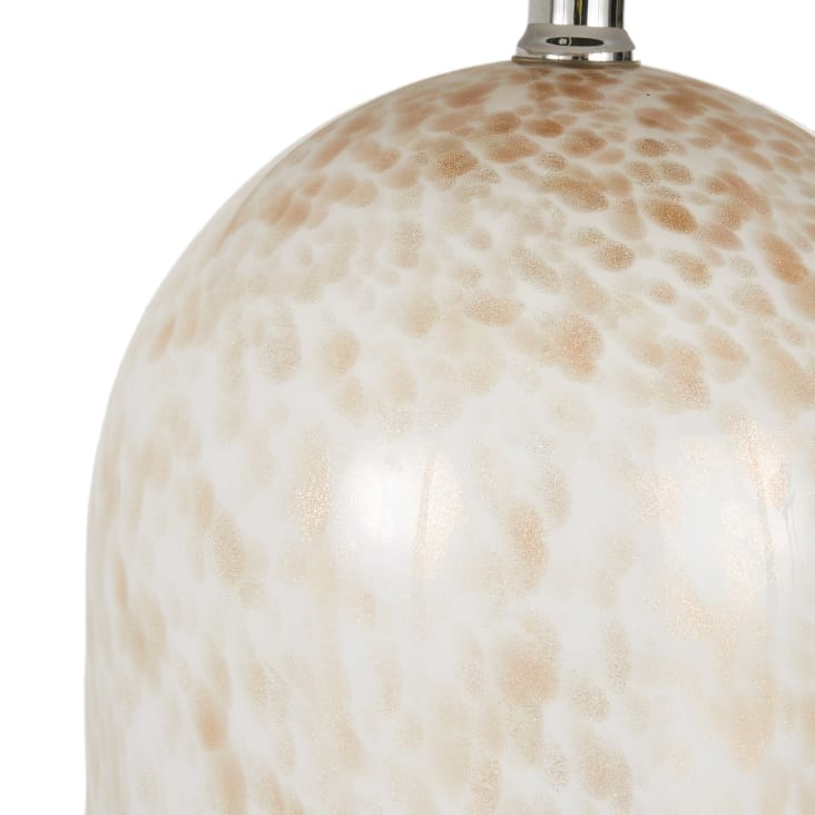 Maisons Du Monde Gloria - Lámpara De Vidrio Moteado Con Purpurina Y Pantalla De Lino Beige