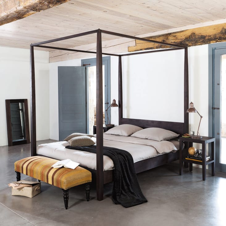 Maisons Du Monde Goa - Cama Con Dosel 160x200 De Acacia Maciza