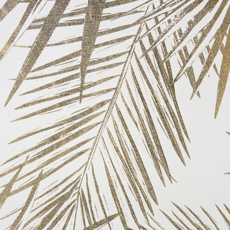 Maisons Du Monde Golden Oasis - Biombo Con Impresión De Motivos Vegetales En Blanco Y Dorado