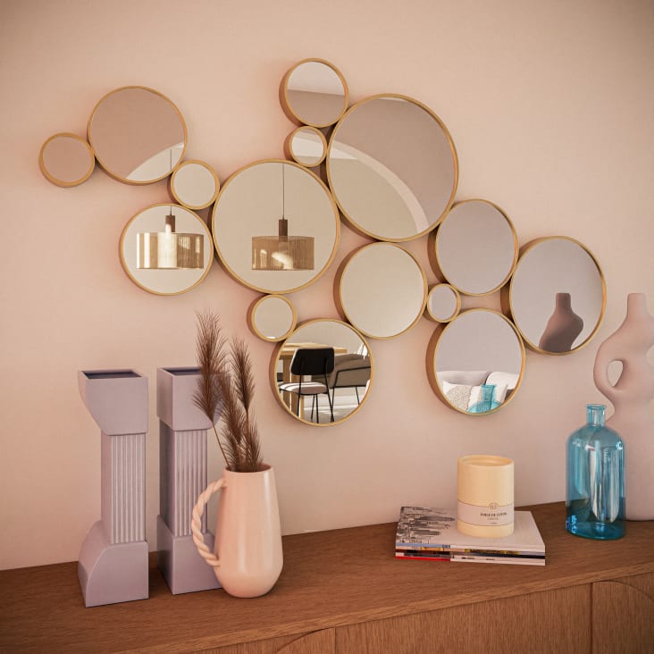 Maisons Du Monde Goldfinger - Espejo De Metal Dorado 141x83