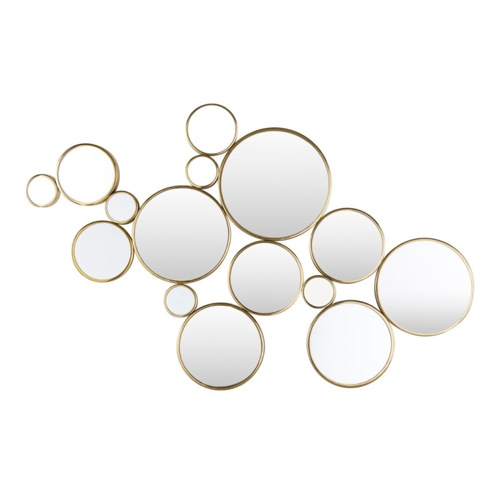 Maisons du Monde Goldfinger - Espejo de metal dorado 141x83