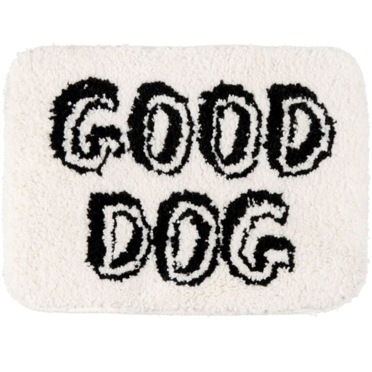 Maisons du Monde GOOD DOG - Alfombra blanca y negra 40x30 cm