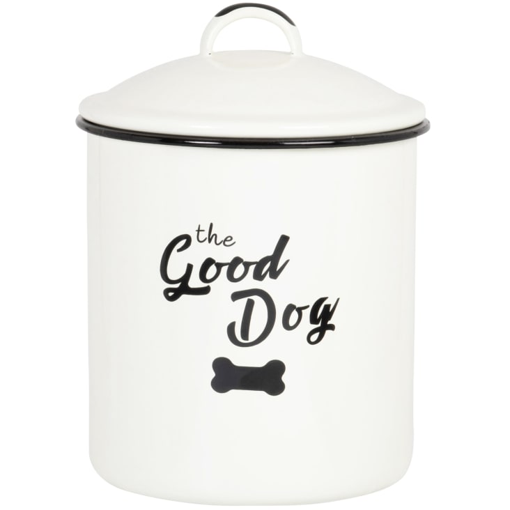 Maisons du Monde GOOD DOG - Caja esmaltada color crudo y negro