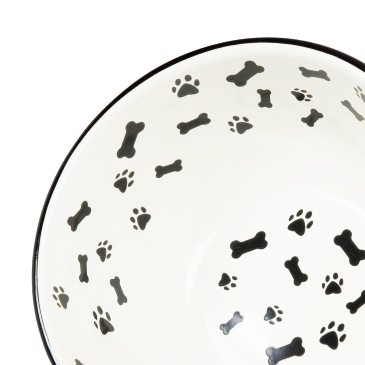 Maisons Du Monde GOOD DOG - Comedero Para Perros Esmaltado Color Crudo Y Negro
