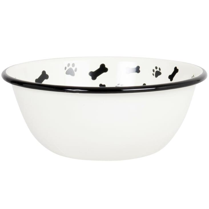Maisons du Monde GOOD DOG - Comedero para perros esmaltado color crudo y negro