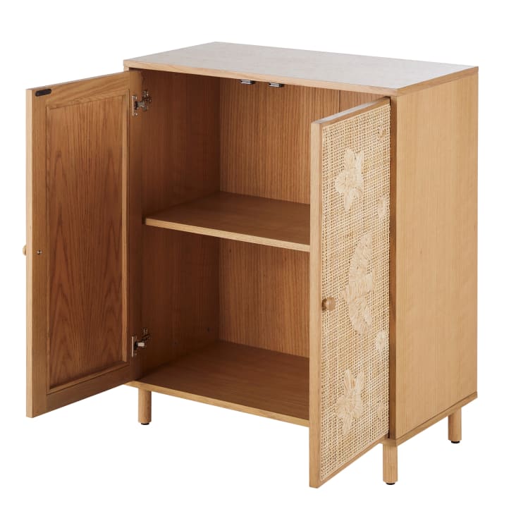 Maisons Du Monde Gracie - Mueble De Almacenamiento De 2 Puertas Con Rejilla Y Bordados