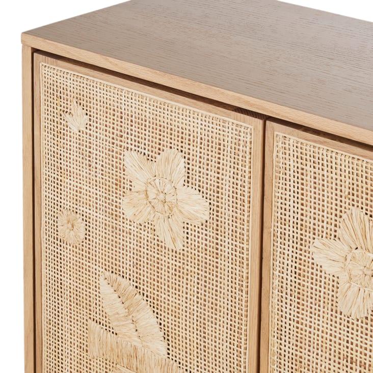 Maisons Du Monde Gracie - Mueble De Almacenamiento De 2 Puertas Con Rejilla Y Bordados