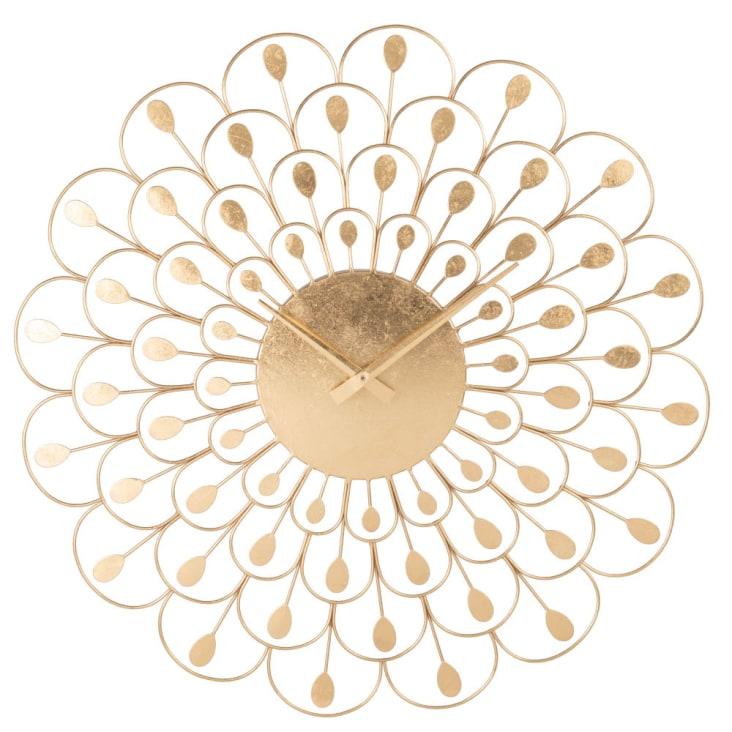 Maisons du Monde GRANT - Reloj de alambre con hojas doradas D.49