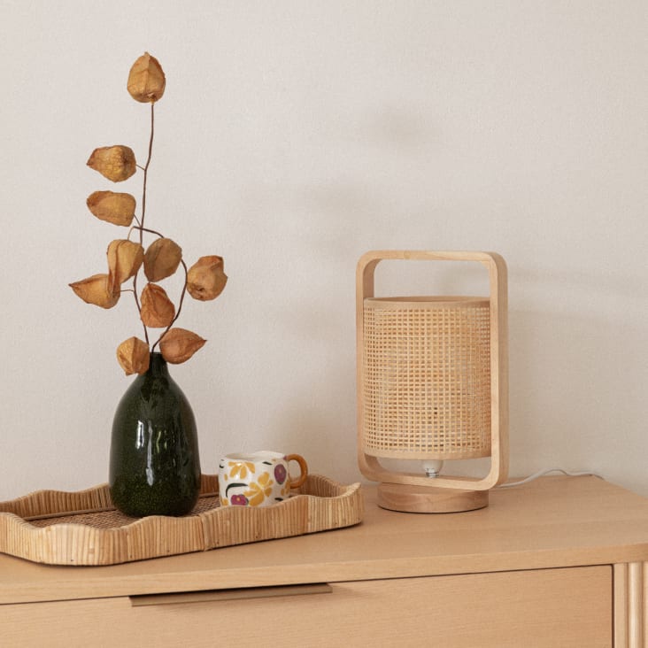 Maisons Du Monde Griffin - Lámpara De Madera De Caucho Y Bambú