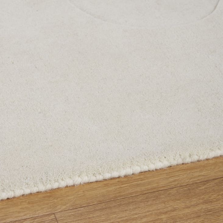 Maisons Du Monde GUADALUPE - Alfombra De Lana Tejida Con Motivos Modernos Color Crudo 160 X 230