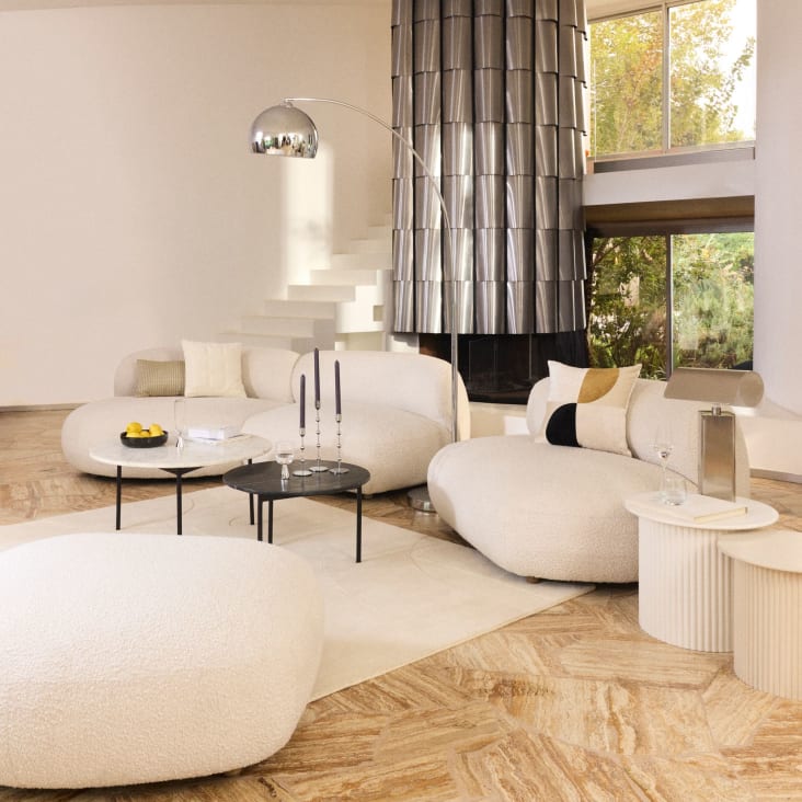 Maisons Du Monde GUADALUPE - Alfombra De Lana Tejida Con Motivos Modernos Color Crudo 160 X 230