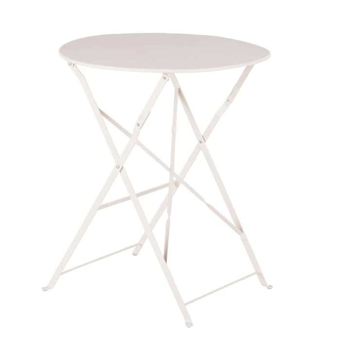 Maisons Du Monde Guinguette - Mesa De Jardín Redonda Plegable De Acero Para 2 Personas D60 Cm