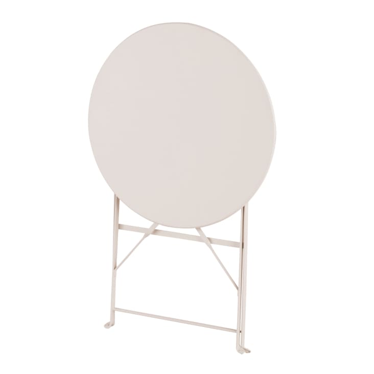 Maisons Du Monde Guinguette - Mesa De Jardín Redonda Plegable De Acero Para 2 Personas D60 Cm
