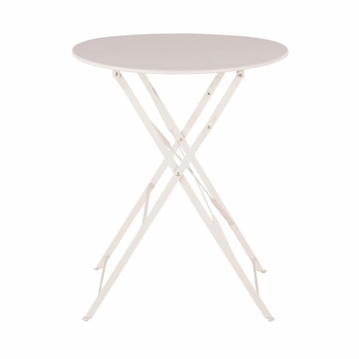 Maisons du Monde Guinguette - Mesa de jardín redonda plegable de acero para 2 personas D60 cm