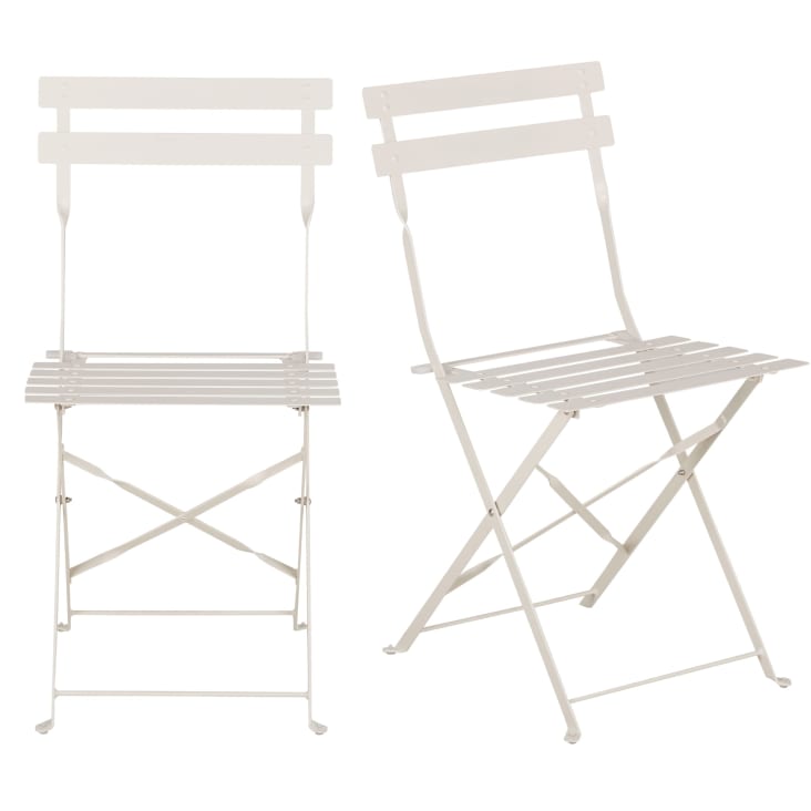 Maisons Du Monde Guinguette - Set De 2illas De Jardín Plegables De Metal Color Arcilla