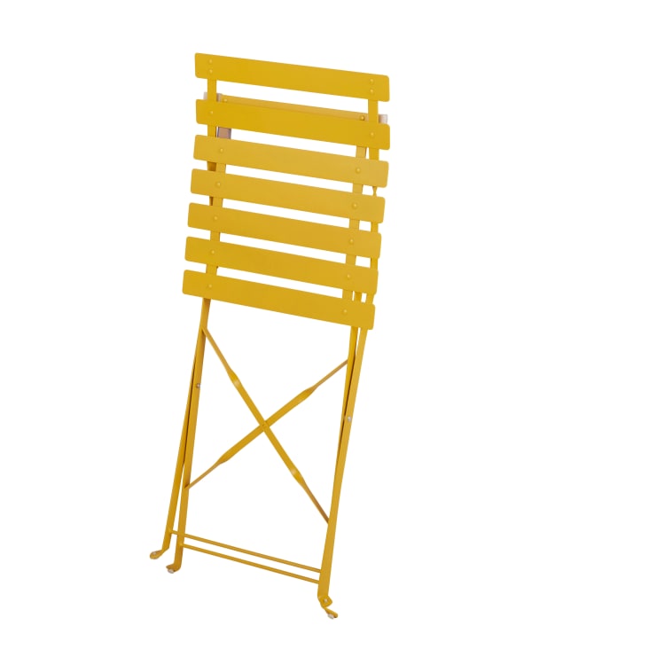 Maisons Du Monde Guinguette - Sillas De Comedor De Exterior Plegables De Metal Amarillo (x2)