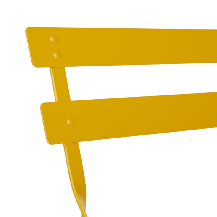 Maisons Du Monde Guinguette - Sillas De Comedor De Exterior Plegables De Metal Amarillo (x2)