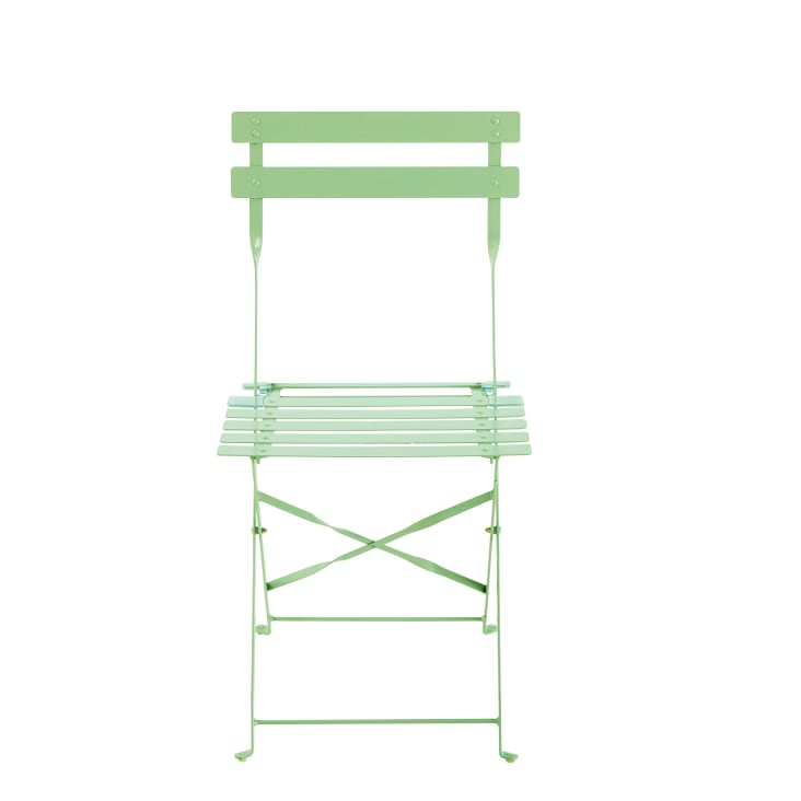 Maisons du Monde Guinguette - Sillas plegables de jardín de metal verde agua (x2)